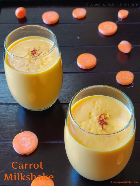 Pavi's Kitchen: Carrot Cashew Milkshake | Carrot Smoothie | Carrot... Carrot Milkshake, Milk Calories, Smoothie Carrot, Carrot Smoothie Recipe, Benefits Of Carrots, Healthy Milkshake Recipes, Yummy Milkshake Recipes, Fruit Milkshake, Walnut Bread Recipe