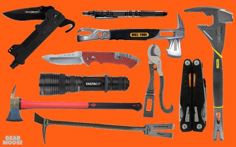 "I have too many tools," said no firefighter ever. Channellock 87 Compact Rescue Tool ($36). Stanley FatMax Fubar Tool ($46). Paratech Biel Tool ($166). Statgear T3 Tactical Triage & Auto Rescue Tool ($37). Gerber Impromptu Tactical Pen ($43). Gerber Hinderer Rescue Knife ($68). EagleTac G25C2 MK II XM-L2 Flashlight ($110). Gerber MP1 Multi-Tool ($77). Quick-Wedge Non-Sparking Pick Head Axe ($373). Leatherhead Tools Carbon Steel Halligan Bar ($330). Firefighter Equipment, Firefighter Tools, Fire Gear, Firefighter Training, Rescue Knife, Firefighter Gear, Firefighter Emt, Fire Training, Emergency Response Team