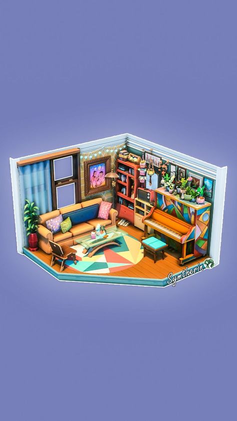 Sims 4 Music Room, Sims Dollhouse, Sims 4 Home Decor, Sims 4 Room Ideas, Sims House Inspiration, Sims Building Ideas, Sims Rooms, Sims 4 Room, Sims Interior