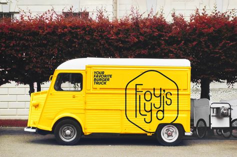 Floyyd's - Food Truck on Behance Food Truck Color Ideas, Food Truck Design Exterior Modern, Food Truck Design Exterior, Food Truck Branding, Foodtrucks Ideas, Pizza Vans, Citroen Van, Food Truck Events, Coffee Food Truck