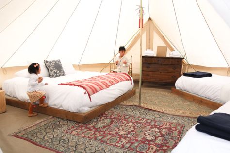 A cozy luxurious getaway is just a quick call and short drive away. 844 GO-GLAMP Bell Tent Interior, 5m Bell Tent, Luxury Camping Tents, Bell Tents, Timber Beds, Tent Living, Wall Tent, Tent Decorations, Outdoor Tables And Chairs