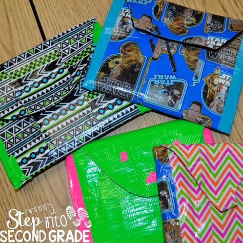 Classroom Wallets Student, Duct Tape Wallets, Personal Financial Literacy, Money Word Problems, Amy Lemons, Duct Tape Wallet, 2nd Grade Writing, Math Blocks, Teaching Second Grade