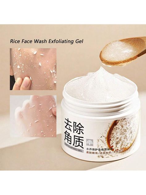 140g Rice Exfoliating Facial Cleanser Gel, Softly Removes Dead Skin Cells, Contains Vc&aloe Vera Extract, For Daily SkincareI discovered amazing products on SHEIN.com, come check them out! Face Exfoliating, Exfoliating Facial Scrub, Scrub Face, Face Body Scrub, Exfoliating Face Scrub, Skincare Facial, Thick Skin, Cleansing Face, Facial Exfoliator