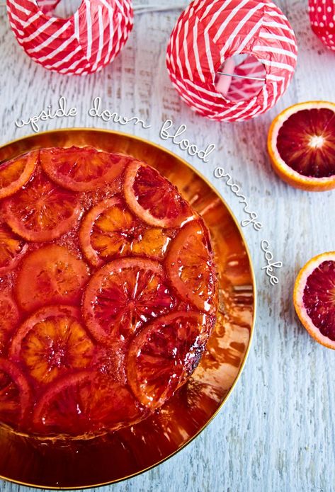 Upside Down Blood Orange Cake @ Not Quite Nigella Thyme Cake, Blood Orange Cake, Orange Cakes, Blood Orange Recipes, Desserts Cake, Tart Shells, Pineapple Upside, Almond Cake, Nigella Lawson