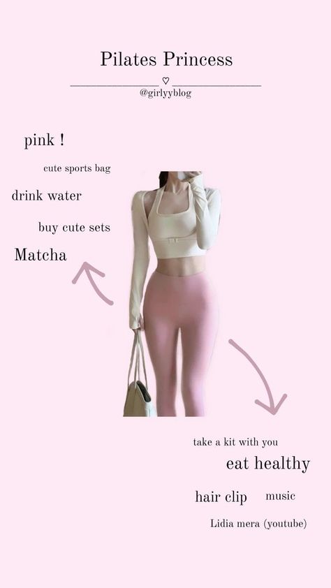 Pink Pilates Aesthetic, Pink Workout Outfit, Pilates Fashion, Princess Pilates, Selfcare Ideas, Pilates Aesthetic, Aesthetic Selfcare, Pilates Outfit, Pink Lifestyle