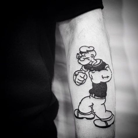 15 Mighty Popeye Tattoos | Tattoodo Traditional Tattoo Arm, Popeye Tattoo, Navy Humor, Sailor Tattoos, Tattoos Pictures, Anchor Tattoo Design, Sailor Tattoo, Popeye The Sailor Man, Tattoo Project