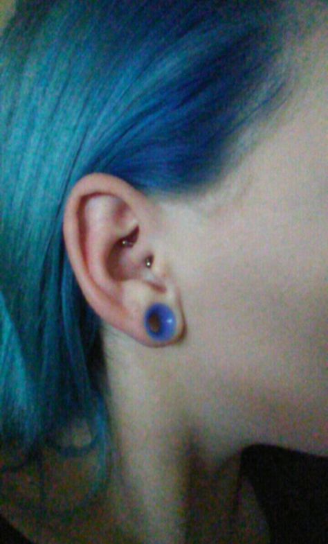 My 0g stretched ears and a new daith piercing. 8mm Stretched Ears, 10mm Stretched Ears, Stretch Ears, 0g Stretched Ears, 00g Stretched Ears, Stretched Ears Aesthetic, Small Stretched Ears, Pretty Plugs, Ear Tapers