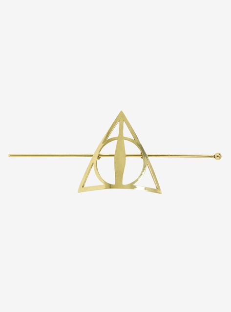 Harry Potter Deathly Hallows Gold Hair Pin, Harry Potter Hair, Harry Potter Hairstyles, Deathly Hallows Symbol, Harry Potter Deathly Hallows, The Deathly Hallows, Gold Hair Pin, Symbol Design, Tone Hair, Deathly Hallows