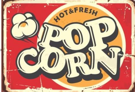 Popcorn Sign, Retro Popcorn, Fresh Popcorn, Food And Snacks, Jingle All The Way, Plate Design, Metal Plate, A Christmas Story, Design Vintage