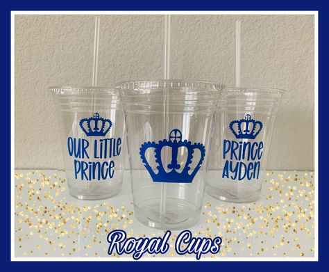 Prince Decorations, Custom Party Cups, Royal Baby Showers, Prince Baby Shower, Custom Party Favors, Royal Prince, Custom Cup, Custom Cups, Royal Baby