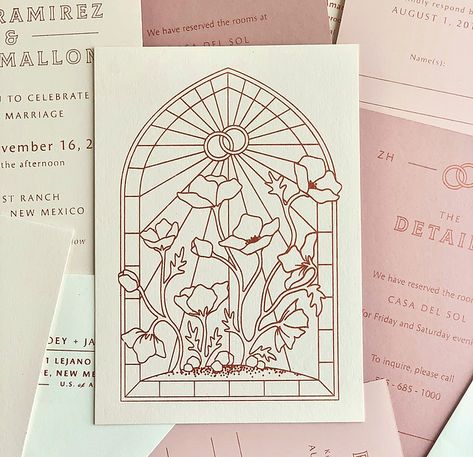 Stained Glass Wedding, Gothic Arches, Wedding Aesthetics, Glass Wedding, Stationery Inspiration, Out West, Wedding Goals, Disney Wedding, Response Cards