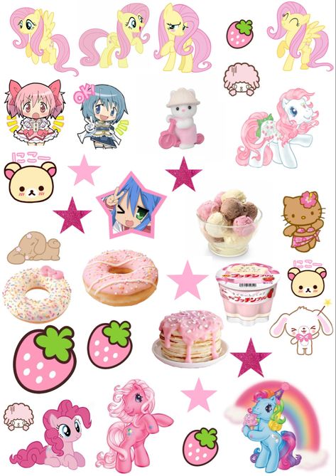 Cute Stuff To Print Out, What To Do With Stickers Ideas, Cutecore Stickers Printable, Cute Core Stickers, Cutecore Printables, Japanese Stickers Printable, Kawaii Stickers Printable Scrapbooking, Ideas Para Decorar, Cutecore Stickers