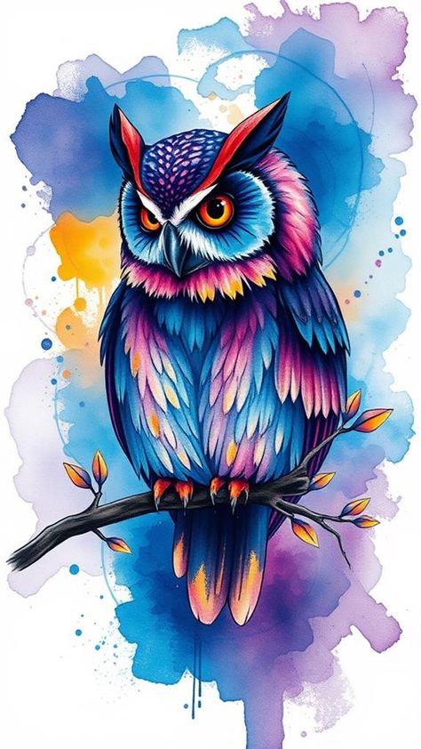 12 Wise Owl Tattoos That Will Enchant Your Skin Lights Tattoo, Watercolor Owl Tattoos, Northern Lights Tattoo, Owl Tattoo Meaning, Owl Symbolism, Geometric Owl, Owl Tattoo Design, Owl Illustration, Tattoo Care