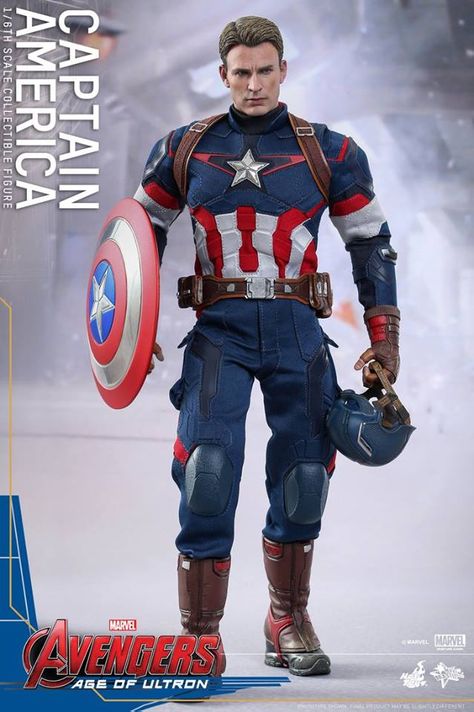 Premiere toy company, Hot Toys, has officially revealed their "Avengers: Age Of Ultron: 1/6th Scale Captain America Collectible Figure." It's glorious! Marvel 616, Captain America Figure, Captain America Suit, Captain America Jacket, Captain America Action Figure, Captain America 1, Captain Rogers, Captain America Wallpaper, Storm Troopers