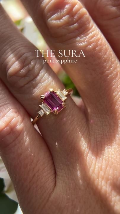 Lavender Creek Gems, Bon Iver, Pink Sapphire, Natural Diamonds, Lavender, Sapphire, Gems, Yellow Gold, Engagement Rings