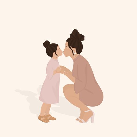 Wallpaper Mother And Daughter, Mom And Daughter Animation, Mom And Daughter Wallpaper Aesthetic, Bond With Daughter, Instagram Highlight Covers Daughter, Mom And Daughter Art Illustrations, Mother Daughter Vision Board, Motherhood Illustration Mother Art, Mother And Daughter Illustration Art