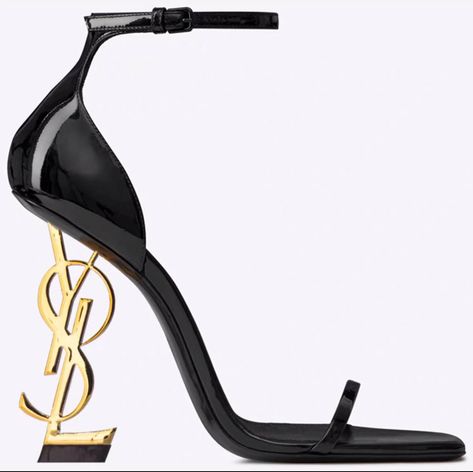 Ysl Drawing, Ysl Heels Drawing, Ysl Black Heels, Lv Heels, Yves Saint Laurent Heels Aesthetic, Heels Saint Laurent, Ysl Opyum Heel, Saint Laurent Black Heels, Ysl Sandals