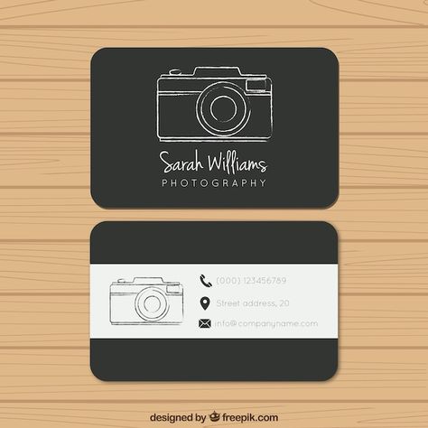 Photographer Business Card Design, Logo Fotografia, Sewing Business Logo, Business Card Psd Free, Freelance Business Card, Free Business Logo, Identity Card Design, Business Card Design Black, Photography Business Cards Template