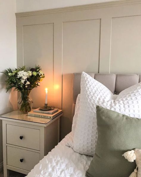 Beige And White Bedroom Ideas, White And Beige Bedroom, Farrow And Ball Bedroom, White Paint Color, Fancy Bedroom, Beige Bedroom, More Sleep, Forest View, Relaxing Bedroom