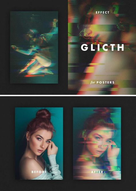 Vertical Poster Glitch Photo Effect Mockup for Photoshop Glitch Effect Graphic Design, Glitch Poster Graphic Design, Glitch Poster Design, Poster Effect Photoshop, Photo Effects Photoshop, Glitch Graphic Design, Glitch Moodboard, Photo Effects Ideas, Glitch Poster