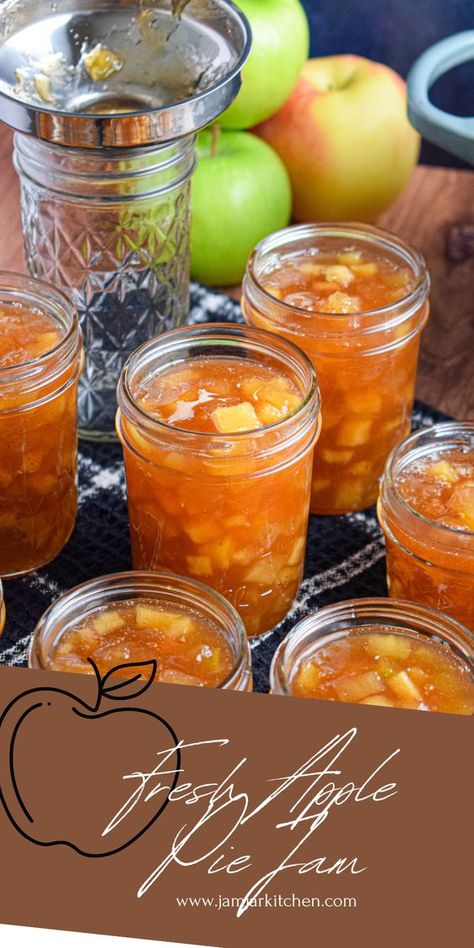 Pumpkin Pie Jam Canning, Selling Jams And Jellies, Apple Pie Jam Recipe Canning, Jelly Recipes For Canning, Cranberry Apple Jam, Jam For Canning, Apple Pie Jelly, Jam Business, Fall Jams