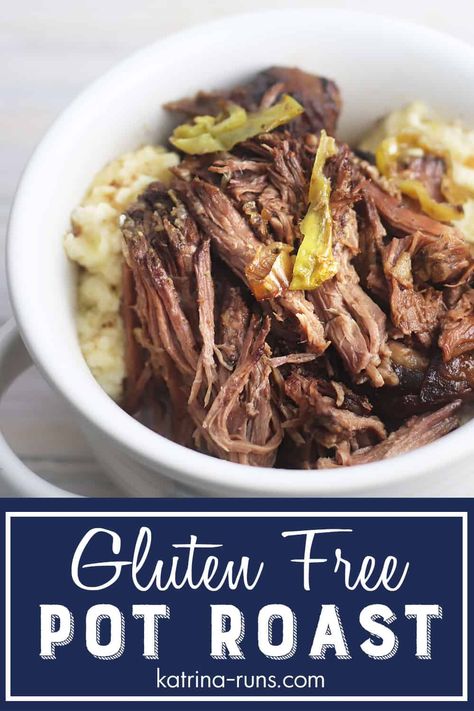 Gluten Free Pot Roast, Gluten Free Spices, Crockpot Pot Roast, Pot Roast Crock Pot Recipes, Chuck Roast Recipes, Slow Cooker Roast Beef, Mississippi Pot, Mississippi Pot Roast, Slow Cooker Roast