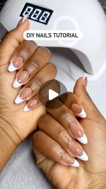 MIRRIAM| Fashion Beauty Travel on Instagram: "DIY nail tutorial. Products linked in bio. Nails can last up to 3 weeks. Nail salon where 👀 You can do it all by yourself lol #diybeauty #diynails #nailsathome #pressonnails #diyqueen" Nail Art Designs Easy At Home, How To Install Press On Nails, Diy French Manicure At Home, Press On Nails Tutorials, How To Do French Tips Nails At Home, Diy French Tip Nails, Diy Gel Nails At Home, Diy Wedding Nails, Diy Press On Nails