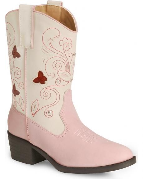 Roper Childrens Butterfly Light Cowgirl Boot Cowgirl Boots Round Toe, Butterfly Light, Butterfly Lighting, Motion Lights, Cowgirl Boot, Roper Boots, Leather Floral, Western Boot, Kids Lighting