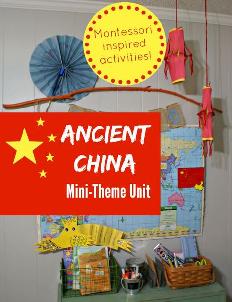 Ancient China Mini-Theme Unit with Montessori-inspired Activities China Projects For Kids, Ancient China Projects, Ancient China Activities, The Magic Treehouse, China For Kids, Tapestry Of Grace, Pre Reading Activities, Chop Sticks, China Crafts