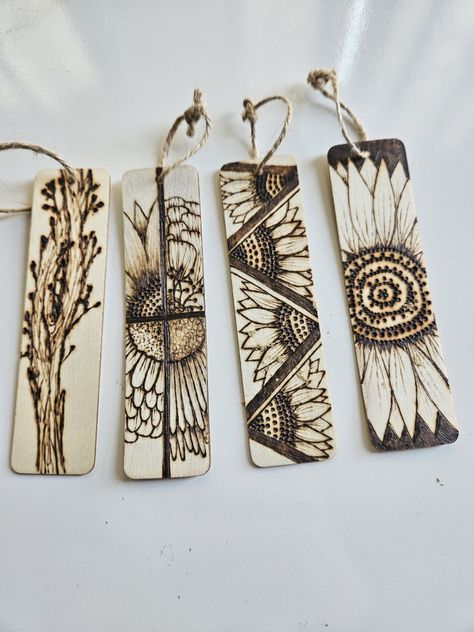 Four more #woodburned bookmarks being shipped out today! It's the perfect season to cuddle up with a good book & a cup of coffee. Click to shop bookmarks and #wooden coasters 🍂 #bookworm #woodenbookmarks Bookmark Drawing, Reading Hobby, Barn Wood Art, Woodburning Art, Harry Potter Bookmark, Wooden Bookmarks, Woodburning Ideas, Wood Burn Designs, Wood Burning Crafts