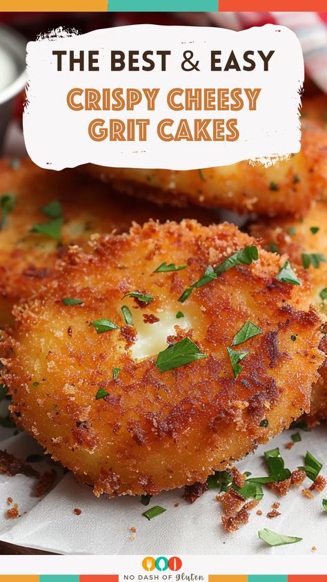 Crispy Cheesy Grit Cakes Goat Cheese Grits, Crunchy Side Dishes, P Allen Smith Recipes, Grits Ideas, Recipes With Grits, Fried Grits Cakes, Gruyere Recipes, Gouda Grits Recipe, Grit Recipes