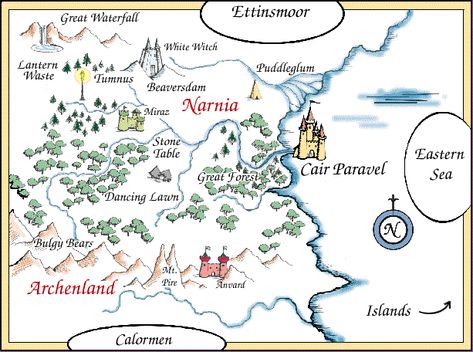 Narnia Map, Map Of Narnia, Cs Lewis Narnia, Lion Witch Wardrobe, The Magicians Nephew, C S Lewis, Cs Lewis, Chronicles Of Narnia, Novel Studies