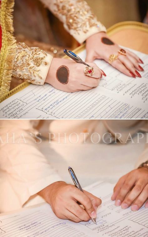 Nikah Ceremony, Muslim Wedding Photography, Bridal Mehndi Dresses, Bridal Photography Poses, Bride Photoshoot, Wedding Couple Poses Photography, Cute Muslim Couples, Bridal Photoshoot, Wedding Couple Poses