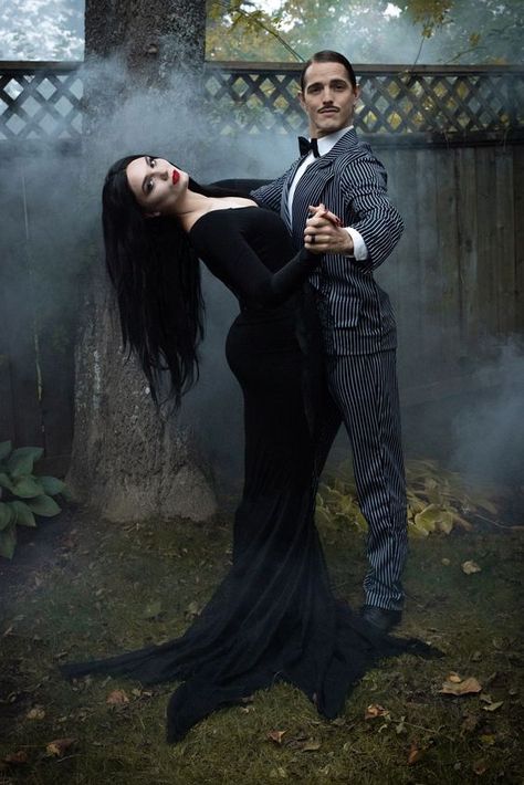 11 Best Couples Halloween Costumes in 2023 Fancy Couple Halloween Costumes, Dracula And Wife Costume, Maleficent Couples Costume, Adams Family Couple Costume, Goth Couple Halloween Costume Ideas, Halloween Costumes Scary Horror Couples, Dark Halloween Costumes Couples, Michael Meyers Couple Costumes, Wednesday Couple Costume