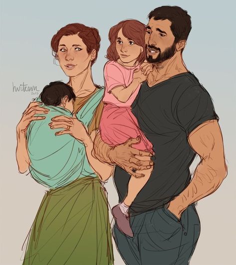 Oc Family Drawing, Parent Pose Reference Drawing, Family Drawing Poses, Parent And Kid Drawing Reference Poses, Holding Children Reference Drawing, Family Pose Reference Drawing, Parent And Child Poses Drawing, Parent Child Poses, Carrying Child Drawing Reference