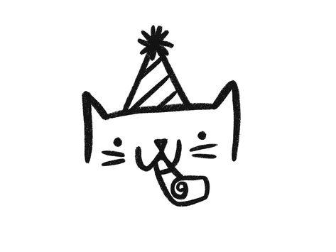 Small Birthday Doodles, B Day Drawing Ideas, Cute Birthday Cat Drawing, Cat With Birthday Hat Drawing, Birthday Card Easy Drawing, Cute Birthday Sketches, Bday Doodles Birthday Cards, Doodles For Birthday Cards, Happy Birthday Cat Drawing