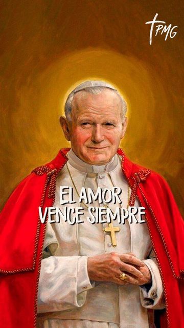 Padre Miguel Guerra on Instagram: "No te pierdas este mensaje de San Juan Pablo II, sus palabras son actuales, trascienden generaciones y resuenan en nuestro corazón. Mañana como iglesia celebramos la memoria de este gran Pontífice, que se desbordó en servir y amar a Dios. Sin duda, escuchar a San Juan Pablo II, nos deja un mensaje de paz, esperanza y de confianza en aquel que lo puede todo. “El amor vence siempre, como Cristo ha vencido, el amor ha vencido. Cristo siempre puede más”. ¿Tie Saints For Kids, Pope Saint John Paul Ii, San Juan Pablo Ii, St John Paul Ii, Bible Study Verses, Jesus Christ Images, John Paul Ii, October 21, Catholic Faith