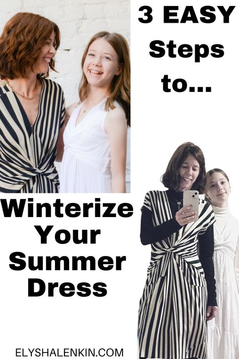 Here is the outfit inspiration you need to update what you wear for the season. This way you don't have to go shopping and buy new clothes, but instead make the most use of what is already in your closet. In this fashion and style post, I share the 3 steps to make your summer dress feel right in the winter. It's simple, easy and fun! And you will love your outfits and feel more confident about your personal style. Summer Dress Into Winter Outfit, Summer Dress For Winter, Summer Dress In Winter, Dress For Winter, Feel More Confident, New Clothes, Fashion And Style, Winter Dresses, Go Shopping