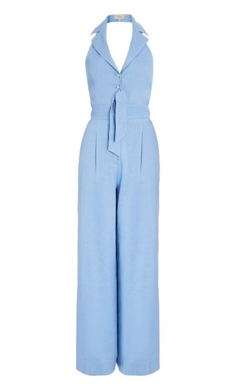 Alice Temperley, Evening Jumpsuit, Long Romper, Blue Jumpsuits, Temperley London, White Jumpsuit, Faded Denim, Looks Chic, Romper Dress