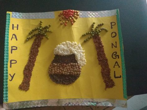 Sankranti Craft Ideas For Kids, Pongal Crafts For Kids, Pongal Notice Board Decoration, Pongal Craft Ideas For Kids, Pongal Drawing For Kids, Pongal Craft, Pongal Drawing, Pongal Decoration, Thai Pongal