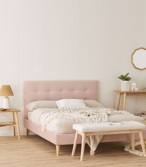 Sienna Double Bed - Blush Pink | Target Australia Bed For Girls Room, Bedroom 2024, Target Australia, Soft Colour, Big Beds, Small Bed, Bedroom Space