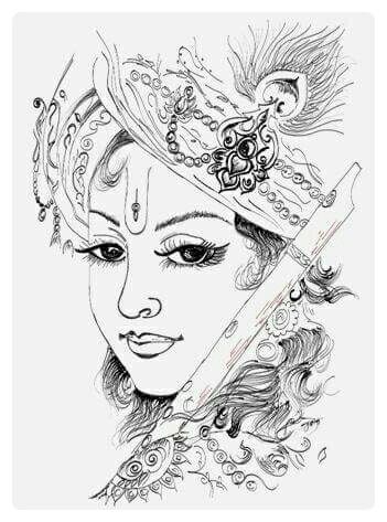 Sri Krishna Drawings, Krishna Ji Sketch, Radhe Krishna Sketch, Lord Krishna Drawing, Krishna Drawing Sketch, Sri Krishna, Krishna Sketch, Lord Krishna Sketch, Ganesha Drawing