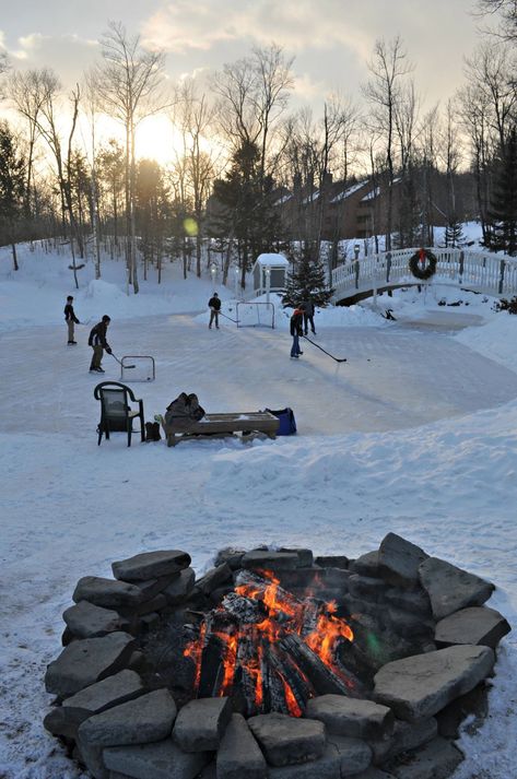 Pond Hockey in the White Mountains of New Hampshire at Nordic Village Resort. http://www.nordicvillage.com Christmas Village Ice Skating Pond, Pond Hockey Aesthetic, Ice Skating Outdoors, Ice Skating Pond, Nordic Village, Backyard Ice Rink, Backyard Rink, Pond Hockey, Outdoor Rink