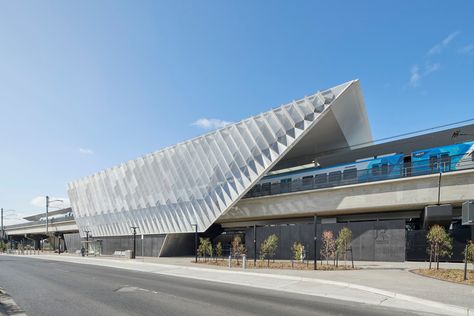 Train Station Architecture, Steel Cladding, Space Frame, Canopy Design, Australian Architecture, Architecture Awards, Urban Setting, Industrial Buildings, Facade Design