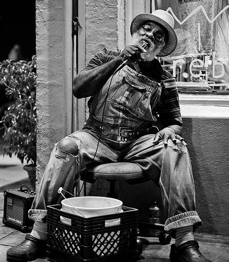 Grandpa Elliott Small, born Elliot Small in 1944, also known as Uncle Remus, is a street-musician in New Orleans, Louisiana. He plays the harmonica, sings, and is a street icon in New Orleans. He has been featured on Playing for Change in several episodes. His debut song with Playing for Change was "Stand by Me". He has also been on The Tonight Show and The Colbert Report. He has been a street icon on Royal Street in the French Quarter and Jackson Square in New Orleans. Jørn Veberg photo. Uncle Remus, Street Musician, Blues Musicians, The Tonight Show, Big Easy, Jazz Blues, Blues Music, African American History, My Favorite Music