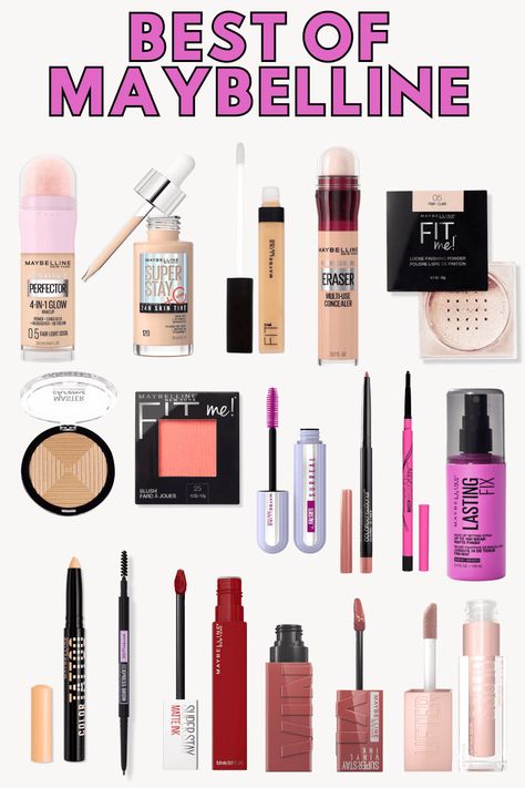 Looking for the absolute best Maybelline products? Here's everything from the brand worth grabbing! Maybelline Makeup Products, Maybelline Matte Ink, Maybelline Products, Maybelline Cosmetics, Maybelline Concealer, Maybelline Falsies, Color Whisper, Gel Eyeliner Pencil, Makeup For Black Skin