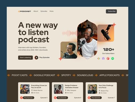 Web Header Design, Podcast Website Design Inspiration, Podcast Website Design, Podcast Layout, Podcast Graphic, Web Header, Podcast Business, Podcast Website, Website Layouts