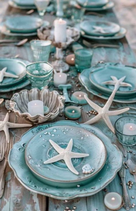 Coastal Christmas Tablescapes, Beach Table Centerpieces, Coastal Tablescapes, Beach Tablescape, Beach Table Settings, Coastal Centerpiece, Coastal Table Decor, Beach Table Decorations, Outdoor Hosting