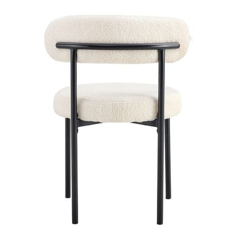 Living Room Dining Tablr with Black Legs for Dining Room Kitchen - Bed Bath & Beyond - 40691305 Cosy Rooms, Boucle Chair, Dinner Chair, Cosy Room, Comfortable Office, White Dining Chairs, Modern Accent Chair, Ergonomic Office Chair, Kitchen & Dining Chairs