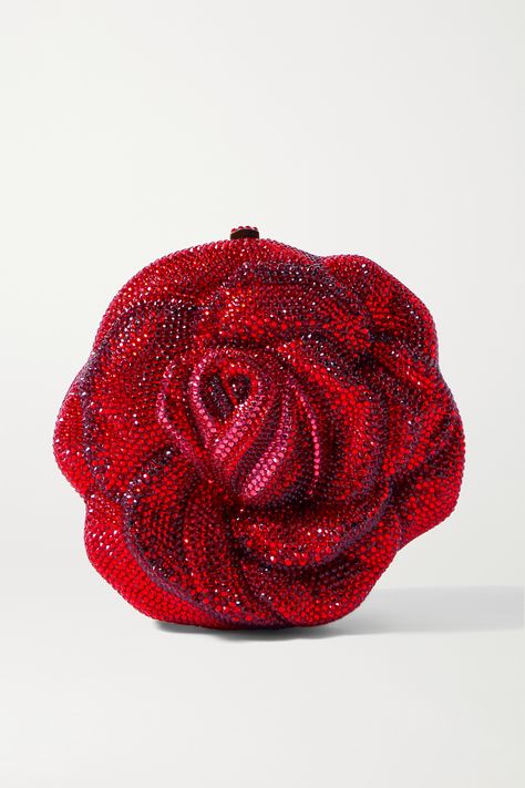 'Rose American Beauty' Crystal-Embellished Gold-Tone Clutch | Every Mother Counts Charity Auction | 2021 | Sotheby's Rose Clutch, Rose Purse, Judith Leiber Bags, High End Handbags, Judith Leiber Couture, Hand Bags For Women, Rose Bag, Embellished Clutch, Red Clutch